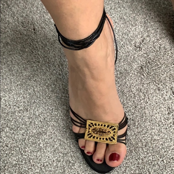 BCBG black gold bangle strap shoes - Picture 4 of 6